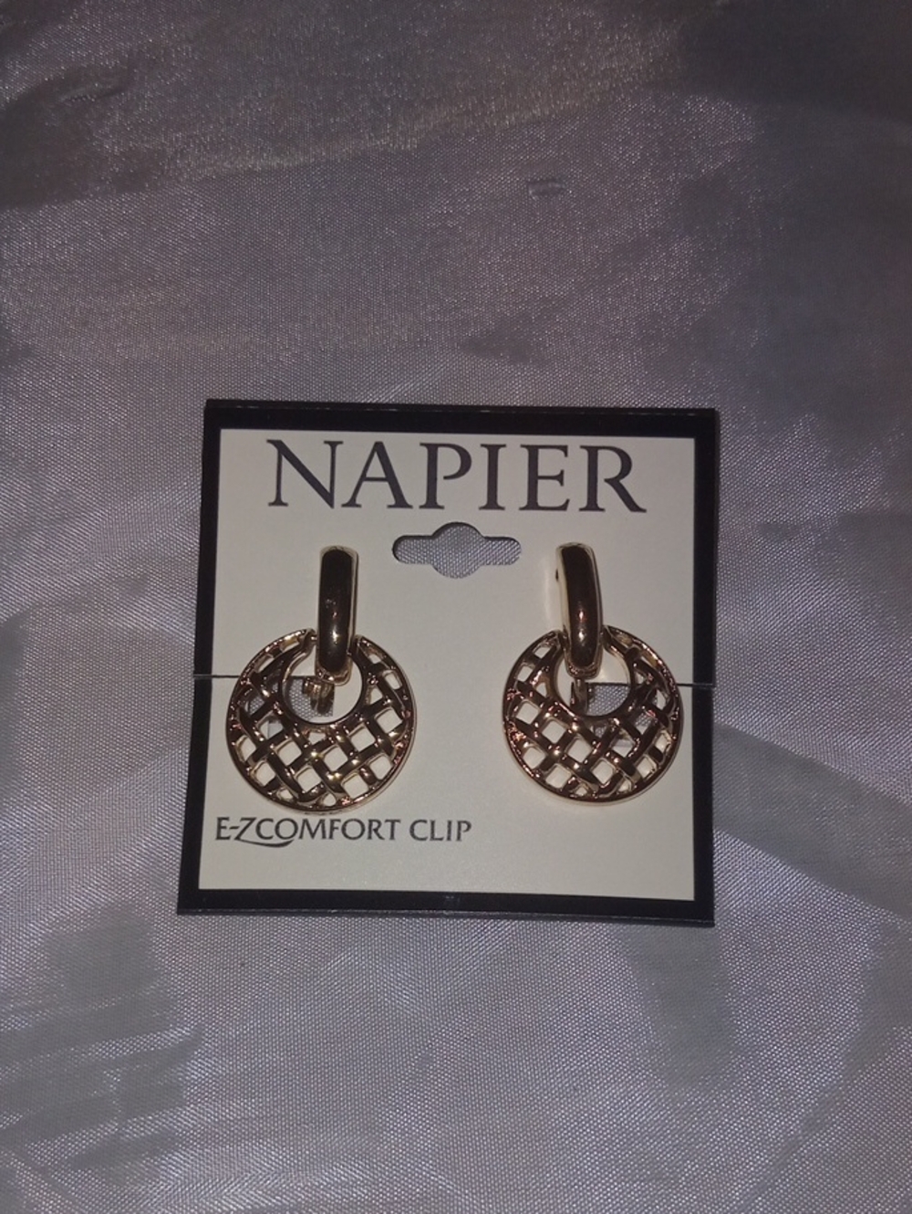 Napier Rose Gold Openwork Drop Clip-On Earrings
